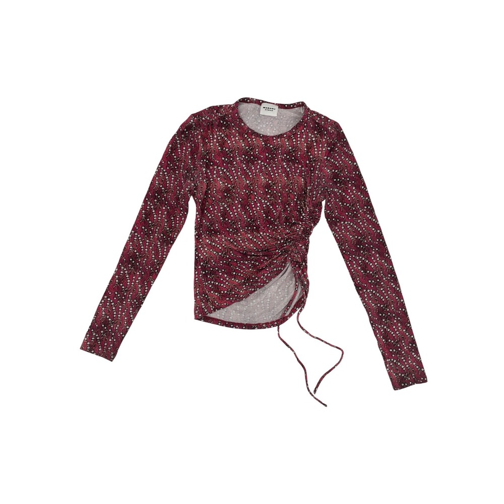 Marant Etoile Jazzy Top & Skirt Set 34 Pink Good Ruched Mesh Long Sleeve